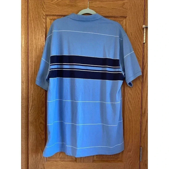 NWT St. Johns Bay Mens Super Pique Polo Blue Cotton Stretch Short Sleeves XL - Picture 4 of 5